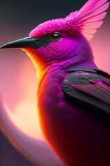 A pink humming-bird in star wars style