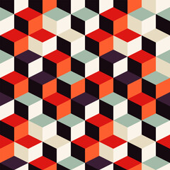 Retro geometric seamless pattern vector image