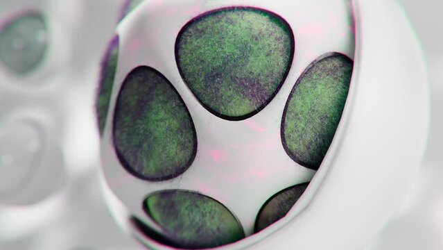 Close up of Fluffball Spinning in a 3D animation