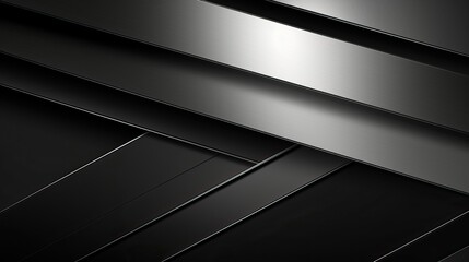 Black metallic background with stripes and lines, 3d render illustration, dark metallic wallpaper, abstract design