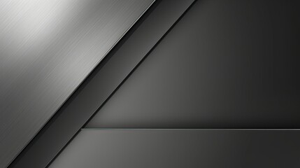 Background in black and gray colors, consisting of a metal plate with a polished surface, glares and burnished edges, dark grey wallpaper, abstract design, pattern