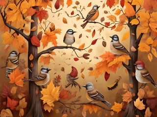 autumn leaves on a tree