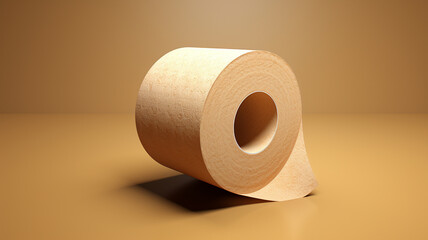 roll of toilet paper on a dark background. 3 d rendering.