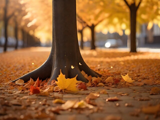 autumn leaves on the ground