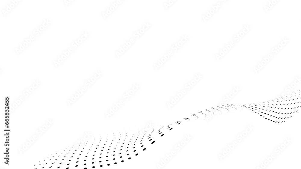 Poster technology abstract background. geometric dotted curve shapes.