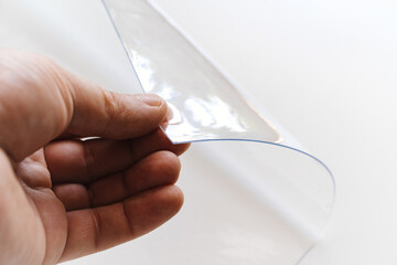 PVC film. polymeric material made of polyvinyl chloride.