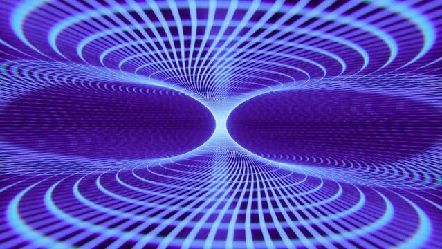 Violet Grid Dimension Loop in a 3D animation