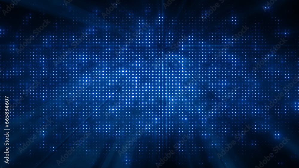 Wall mural flashing particles pattern with beams, rays.