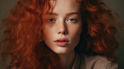 Fototapeta premium Studio portrait of a beautiful young woman with beautiful makeup on a plain background. Style, fashion and beauty concept