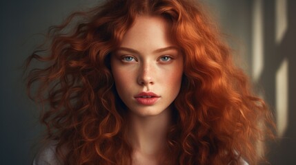 Fototapeta premium Studio portrait of a beautiful young woman with beautiful makeup on a plain background. Style, fashion and beauty concept