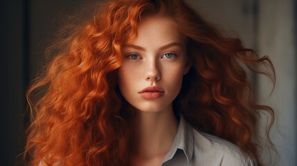 Fototapeta premium Studio portrait of a beautiful young woman with beautiful makeup on a plain background. Style, fashion and beauty concept