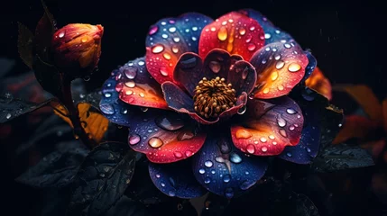 Foto op Canvas Colorful dark and moody flower © Orxan