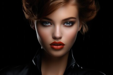 Portrait of a beautiful young woman with beautiful makeup. Style, fashion and beauty concept