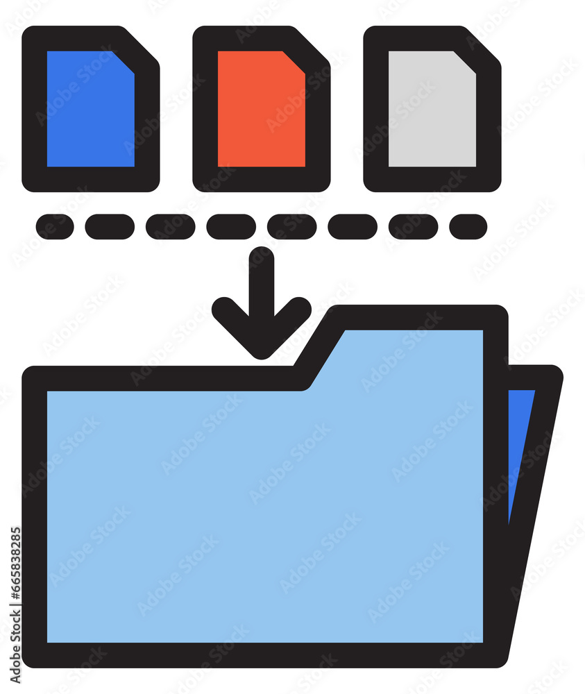 Poster file folder icon. color data storage. computer documents