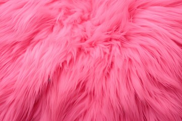 Obraz premium Pink soft plush fur background. Coral fluffy fabric coat. Texture of pastel pink shaggy fur. Wool texture. Winter fashion concept