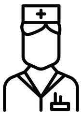 Paramedic line icon. Medical clinic male worker