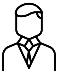 Man in lab coat linear icon. Male web avatar