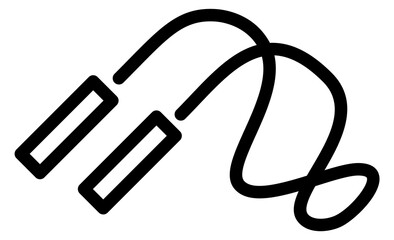 Skipping rope linear icon. Jumping exercise symbol