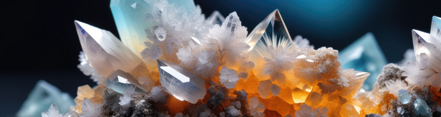 Mineral crystal, macro view. - obrazy, fototapety, plakaty