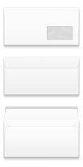 Paper envelope mockup. Front and back side. Blank mail