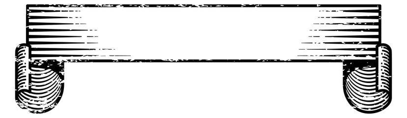 Retro ribbon banner template. Engraved empty label
