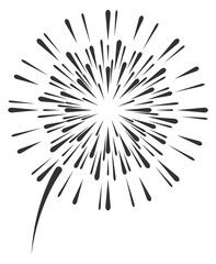 Fototapeta premium Black firework icon. Light show. Holiday symbol