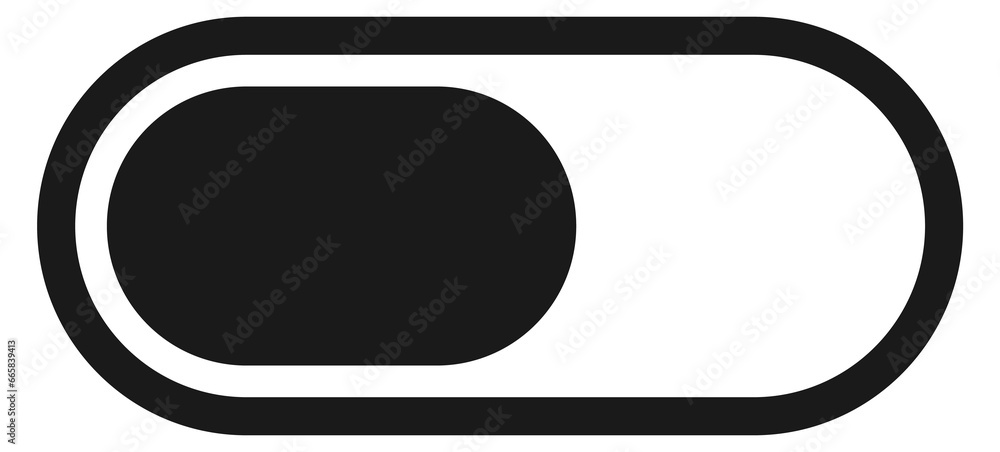 Poster toggle element. simple black switch. interface icon