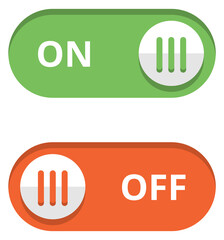 On off slider. Color web interface element