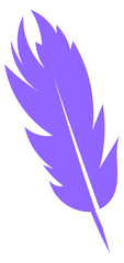 Color quill silhouette. Writer tool. Feather symbol