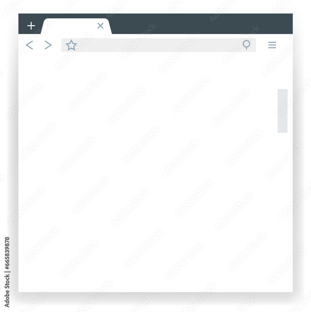 Poster browser window template. empty web app frame