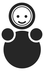 Baby tumbler toy icon. Childhood symbol. Doll sign