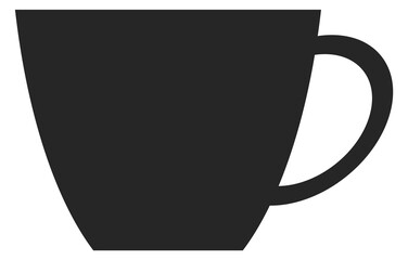 Black ceramic mug icon. Cozy cup symbol