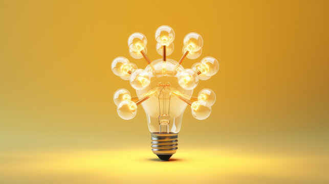 Bright Lightbulb in Creative Business Concept