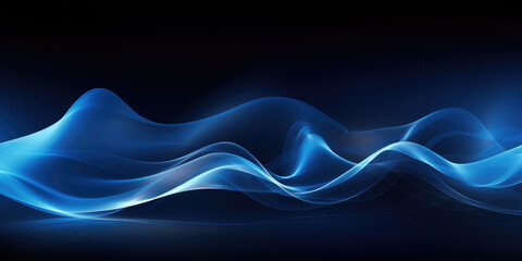 Energetic Waves in Dark Blue Art Design