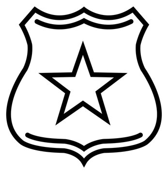 recommend clip art: Police badge icon. Linear security shield symbol