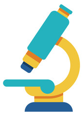 Microscope color icon. Scientific research tool symbol