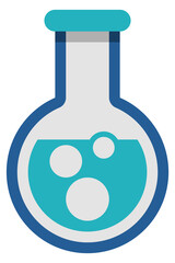 Chemical flask icon. Science lab glass symbol