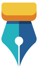 Ink pen icon. Calligraphy symbol. Writing sign