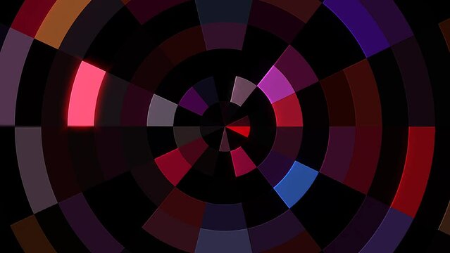 abstract lines colorful light shining round shape in center, black background	