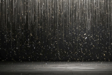 black glittering rain like a background - obrazy, fototapety, plakaty