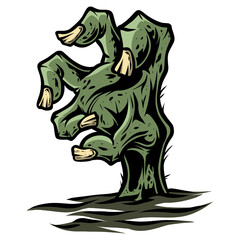 green zombie hand