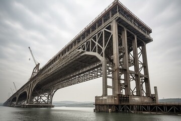 Building of a colossal bridge. Generative AI
