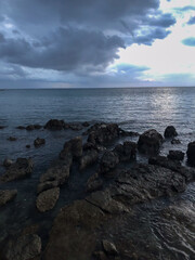 Dark clouds over the sea