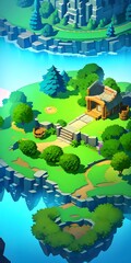 a landscape for game level selection background ai generated
