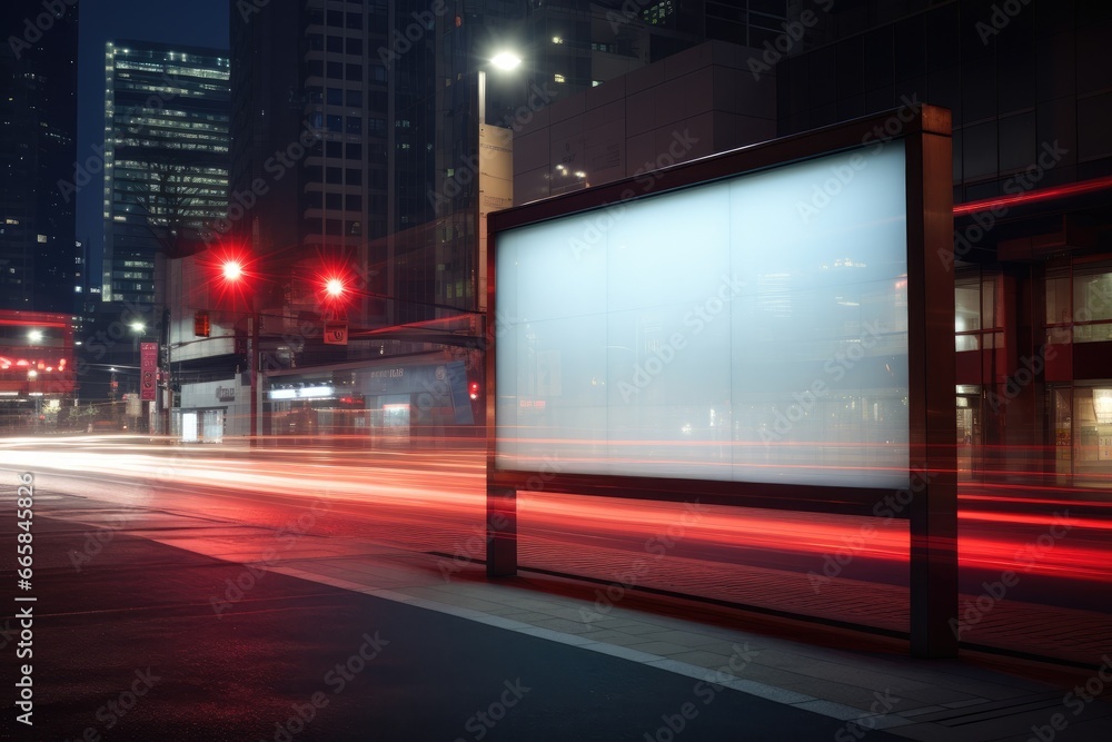 Poster capture attention with this modern blank billboard mockup on a busy urban street, ideal for displayi