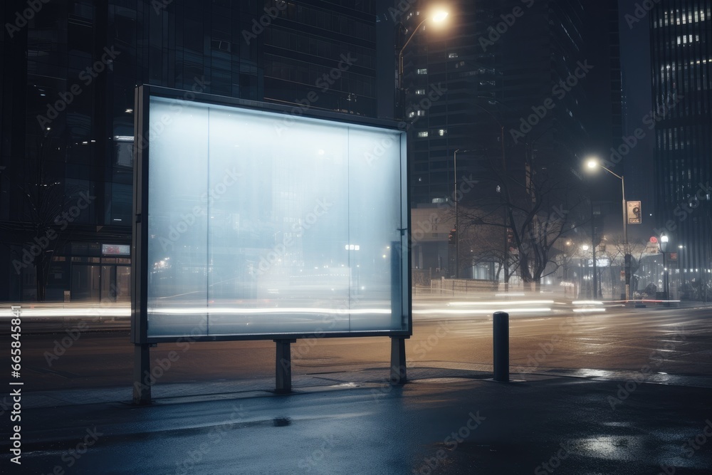 Poster capture attention with this modern blank billboard mockup on a busy urban street, ideal for displayi