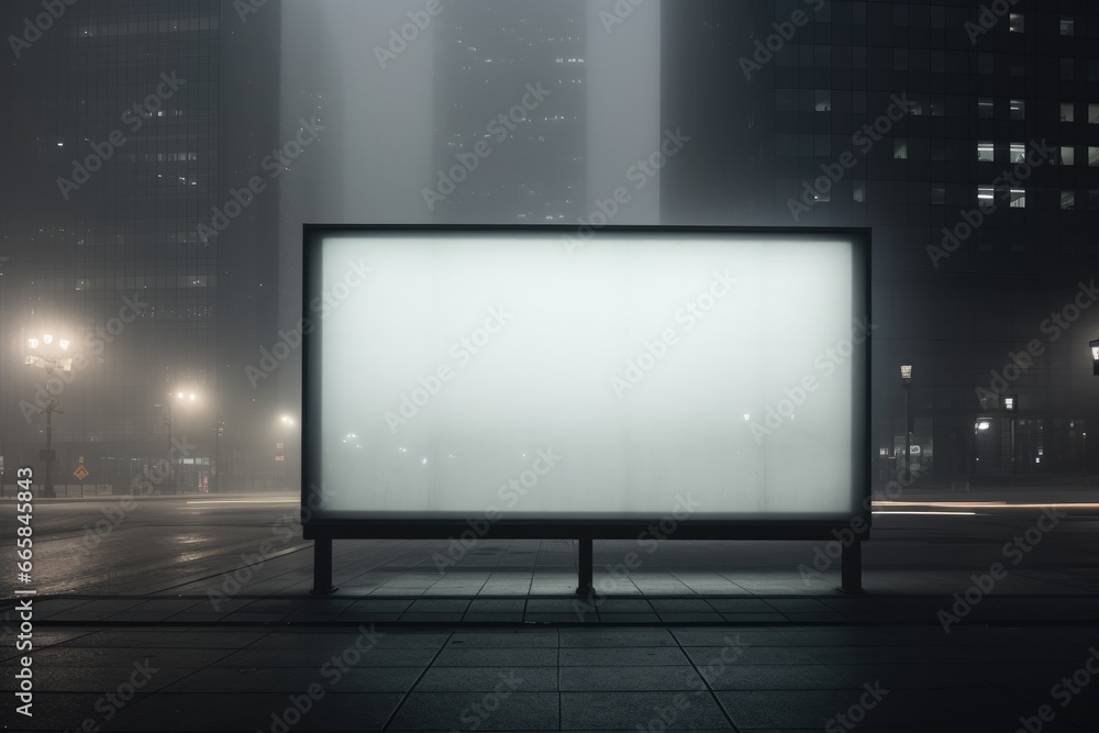 Aufkleber Capture Attention with This Modern Blank Billboard Mockup on a Busy Urban Street, Ideal for Displaying Your Marketing Message at Night