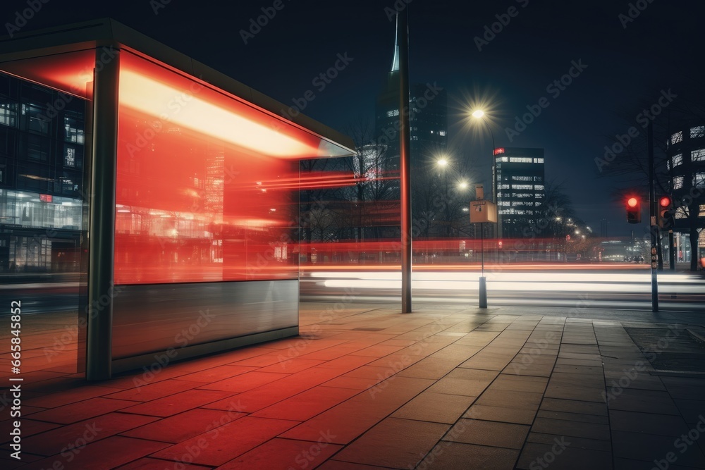 Poster capture attention with this modern blank billboard mockup on a busy urban street, ideal for displayi