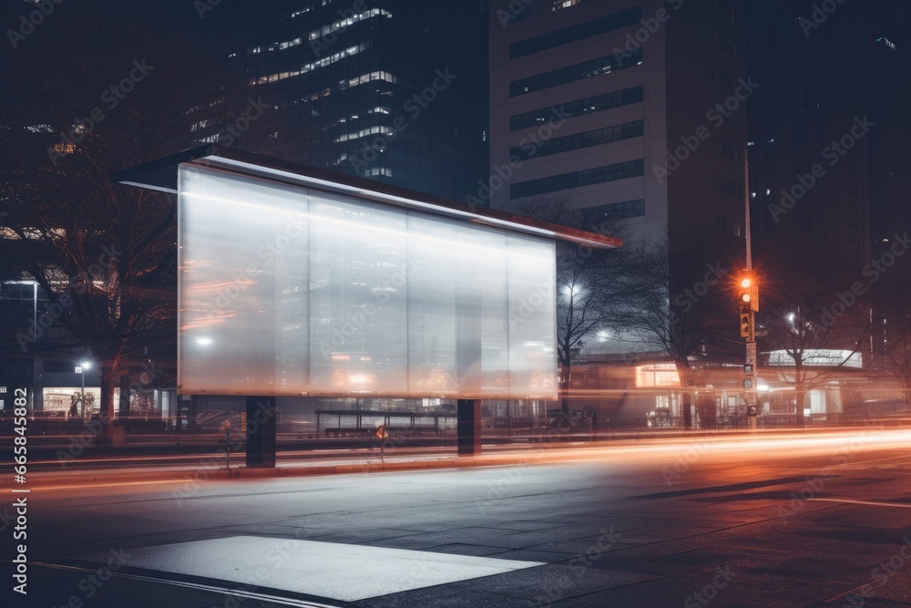 Poster capture attention with this modern blank billboard mockup on a busy urban street, ideal for displayi