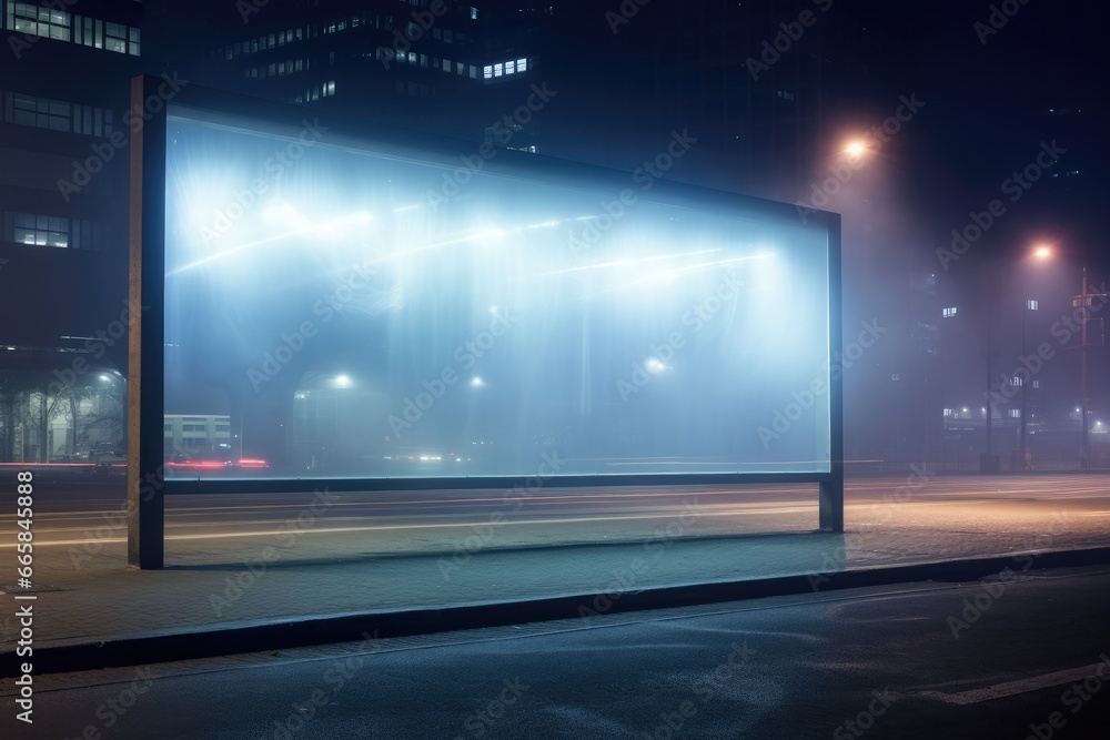 Poster capture attention with this modern blank billboard mockup on a busy urban street, ideal for displayi